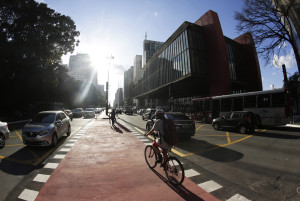 Ciclovia na Avenida Paulista. Foto: José Cordeiro/ SPTuris.