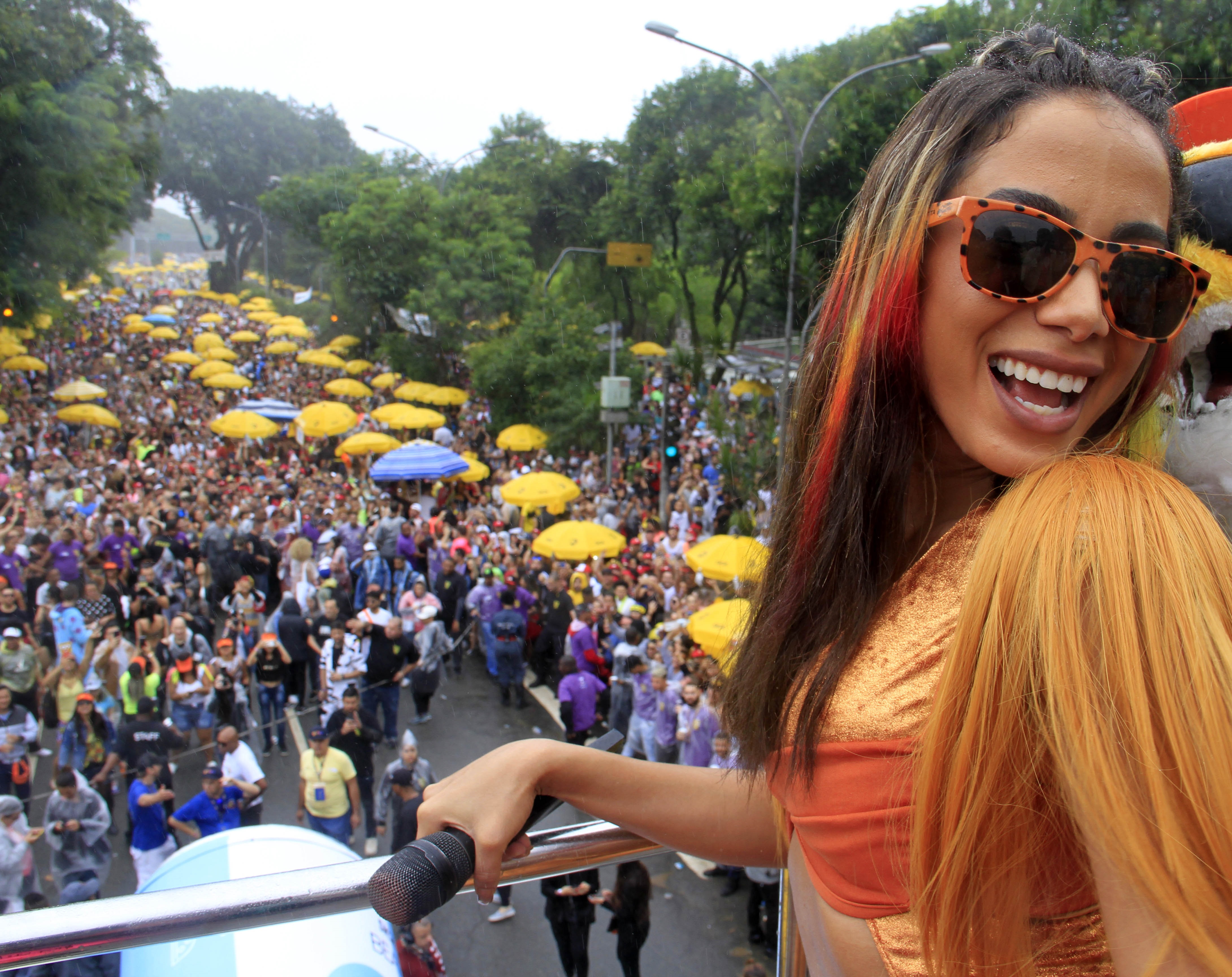 Anitta lotou bloco do Carnaval de Rua em 1º de março. Foto: Jefferson Pancieri/ SPTuris.